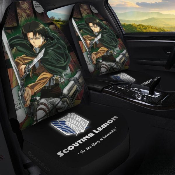 Levi Ackerman Car Seat Covers Custom Anime Attack On Titan Car Accessories