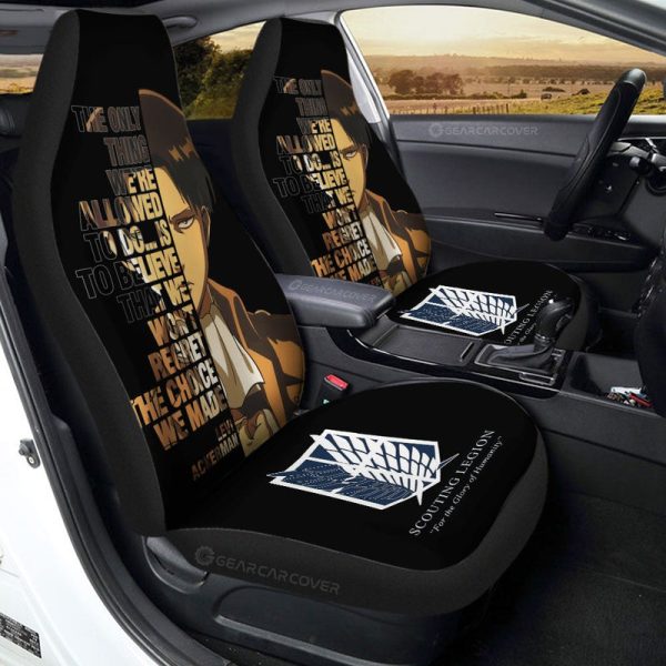 Levi Ackerman Quotes Car Seat Covers Custom Attack On Titan Anime Car Accessories