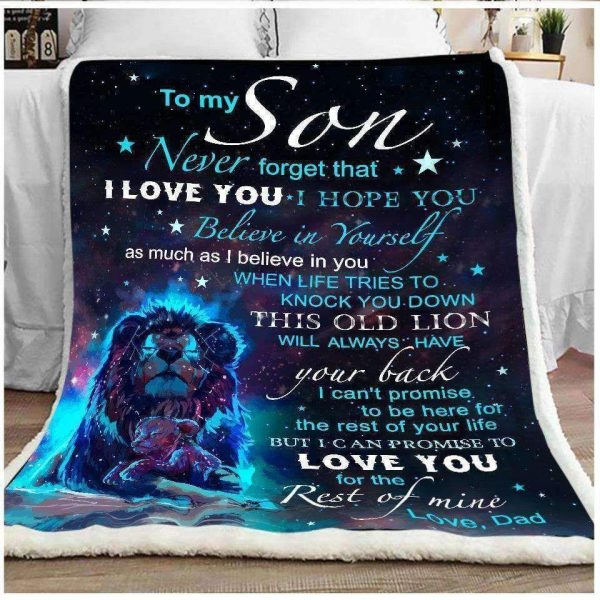 Lion Believe In Yourself Dad Gift For Son Blanket