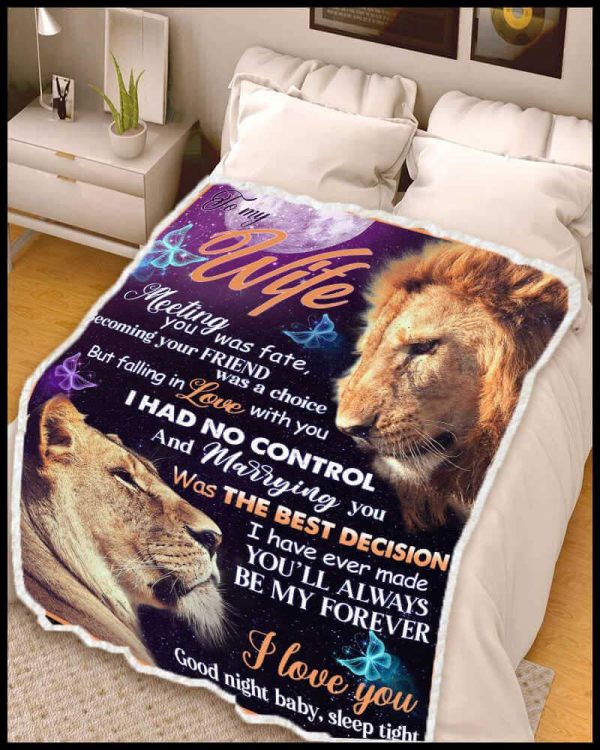 Lion Blanket To My Wife Meeting You Was Fate