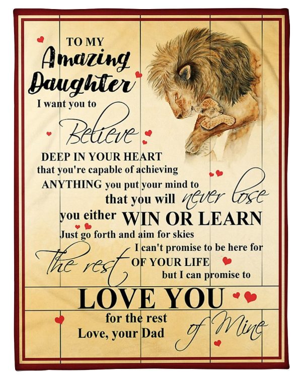 Lion Daughter Dad Love Blanket