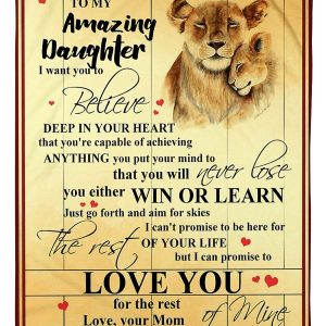 Lion Daughter Mom Love You Blanket