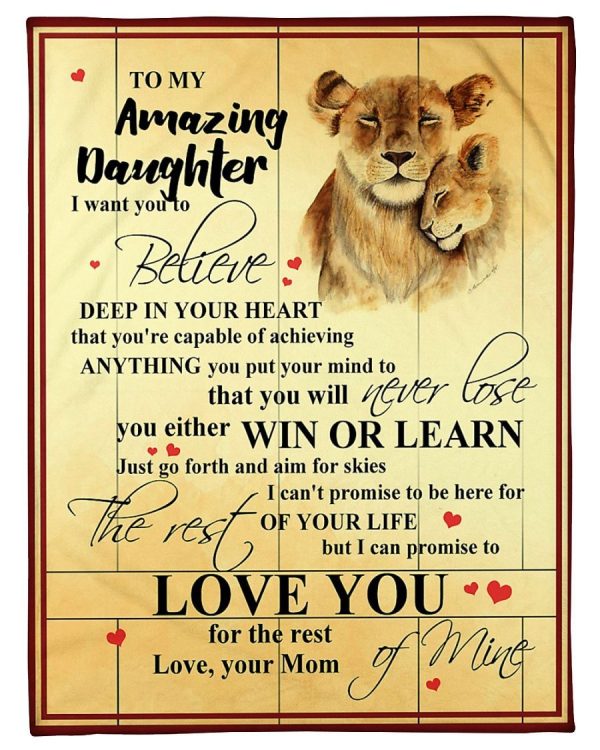 Lion Daughter Mom Love You Blanket