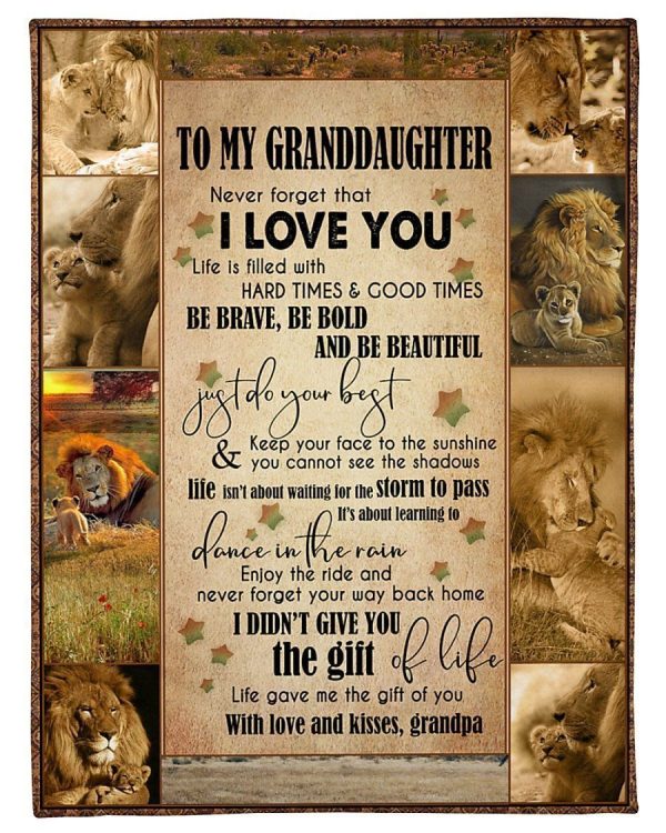 Lion Grandpa Hopes Granddaughter To Be Brave Be Bold And Be Beautiful Blanket