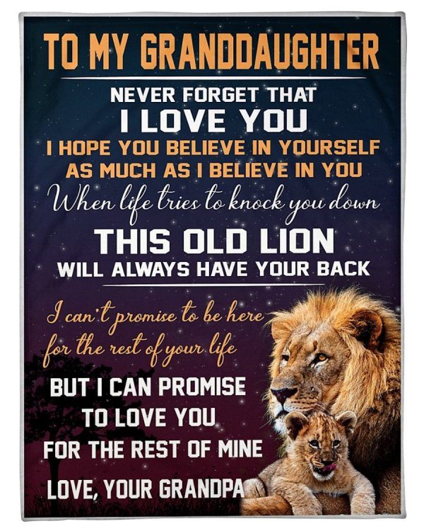 Lion Grandpa Hopes Granddaughter To Believe In Yourself Blanket