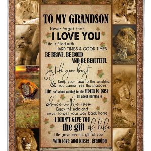 Lion Grandpa Hopes Grandson To Be Brave Be Bold And Be Beautiful Blanket