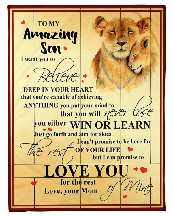 Lion Son Mom Love You Blanket