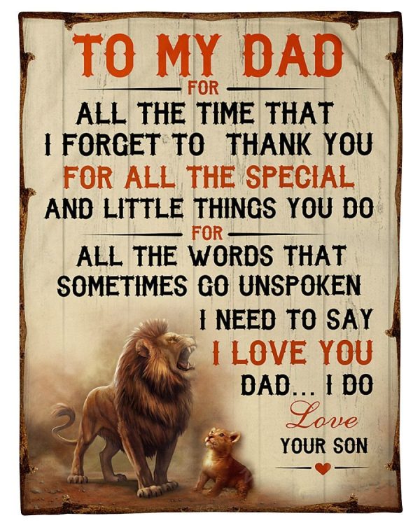 Lion To My Dad I Love You Son Blanket