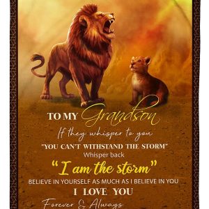 Lion To My Grandson I Love You Blanket