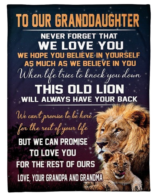 Lions Love Message Of Grandpa And Grandma To Granddaughter Blanket