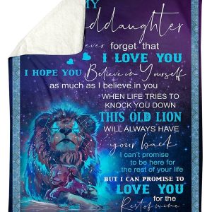 Lions Love Message To Granddaughter From Grandma Blanket