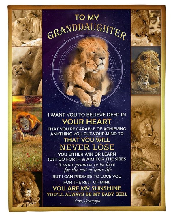 Lions Love To Granddaughter For Family Blanket