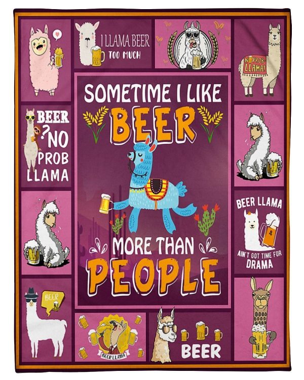 Llama I Like Beer More Than Blanket