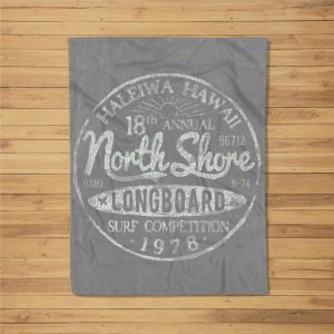 Long Board North Shore Surf Vintage Hawaii Beach Fleece Blanket