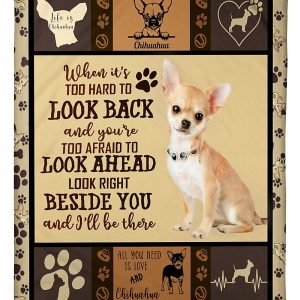 Look Right Beside You Chihuahua Blanket