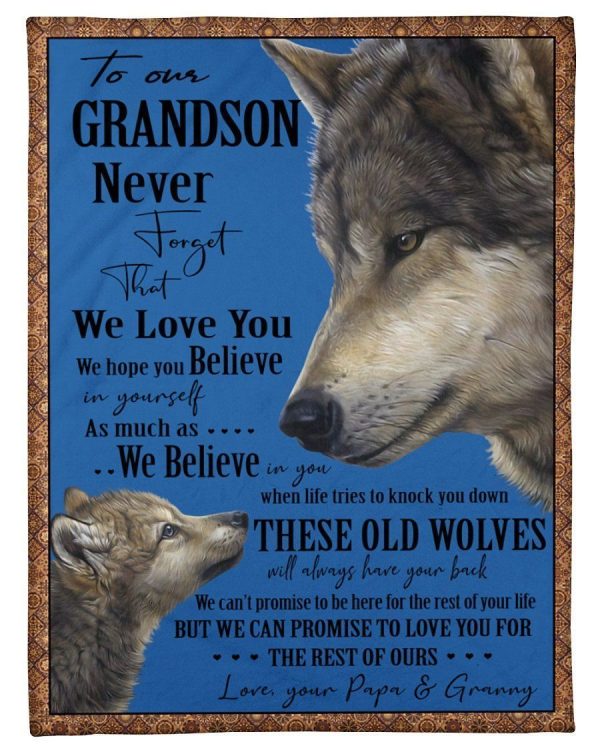 Love Message From Papa And Granny To Grandson Blanket