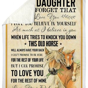 Love Message Of Dad Horse To Daughter Blanket