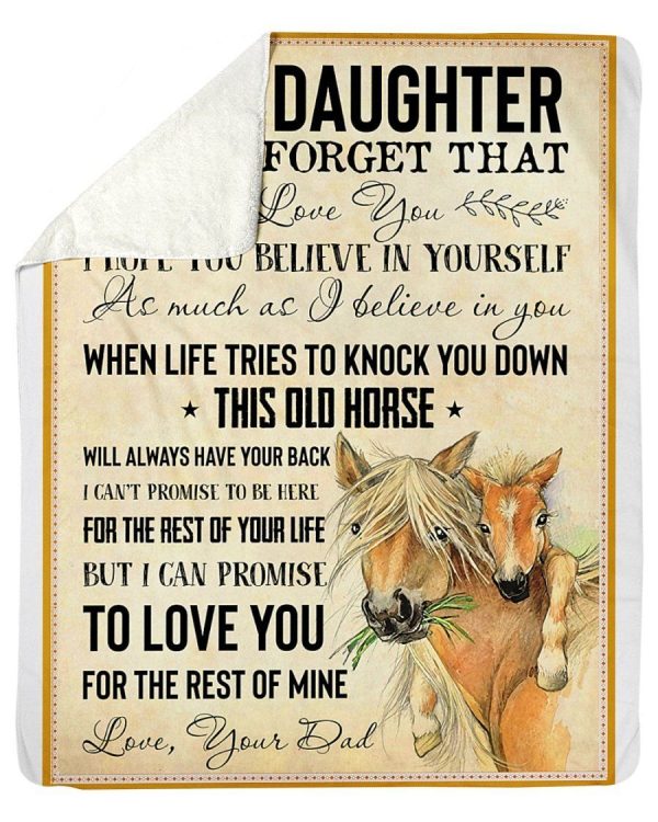 Love Message Of Dad Horse To Daughter Blanket