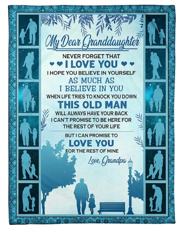 Love Message Of Grandfather To Granddaughter Blanket