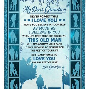 Love Message Of Grandpa To Grandson Blanket