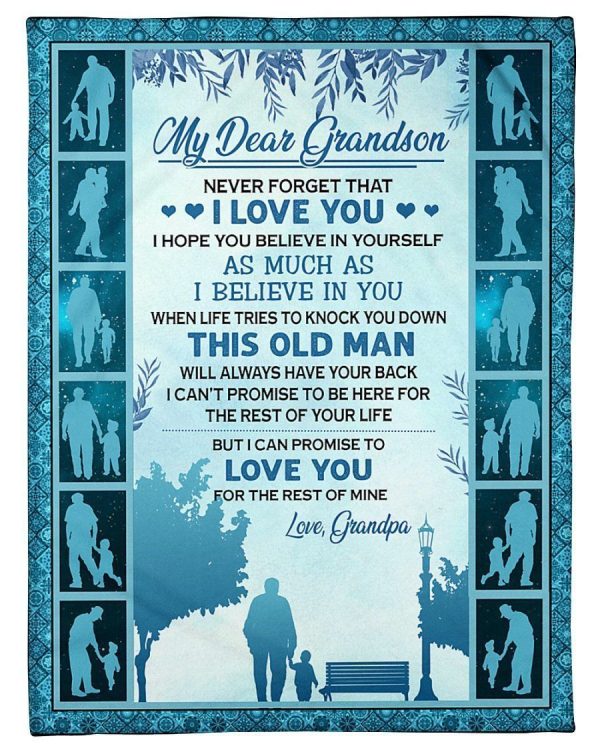 Love Message Of Grandpa To Grandson Blanket