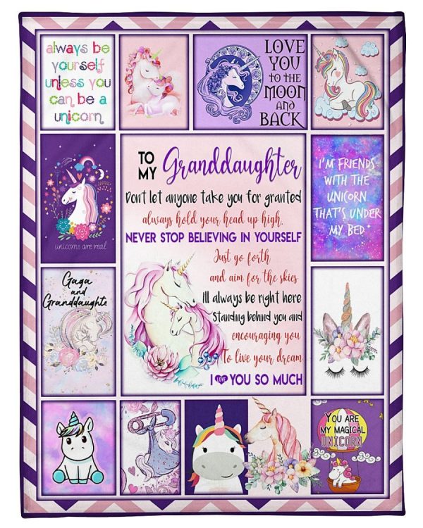 Love My Unicorn Granddaughter Gaga Blanket