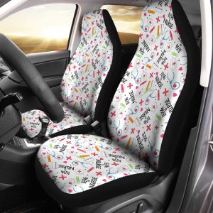 Love Nurse Car Seat Covers Custom White Pattern Nurse Car Accessories