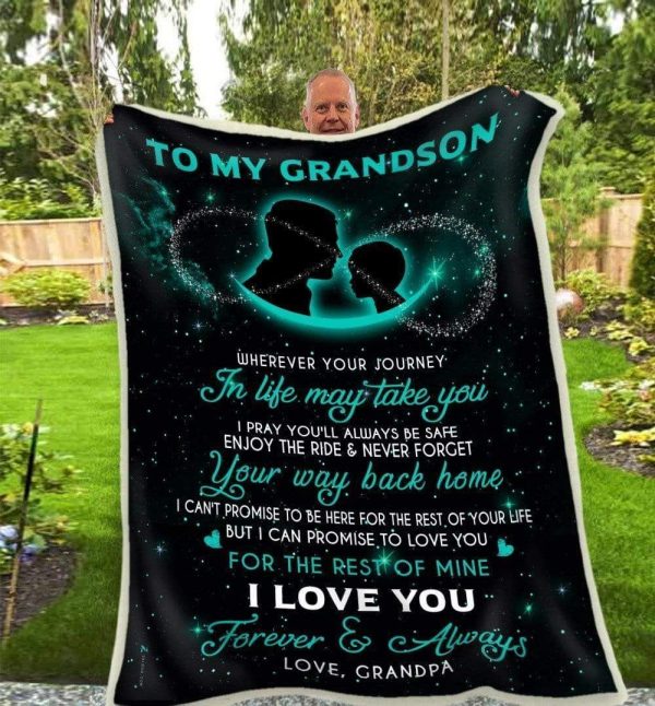 Love You For The Rest Of Mine  Gift For Grandson Blanket