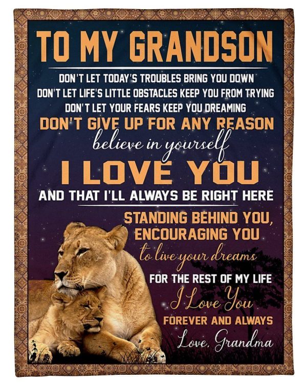 Love You Forever And Always Lovely Message From Grandma Gifts For Grandsons Blanket