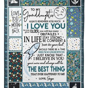 Love You To The Moon And Back Lovely Message From Gaga Gifts For Granddaughters Blanket