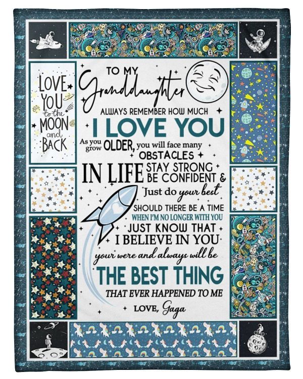 Love You To The Moon And Back Lovely Message From Gaga Gifts For Granddaughters Blanket