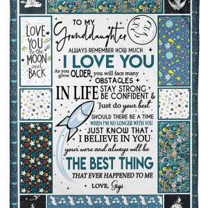 Love You To The Moon And Back Lovely Message From Gigi Gifts For Granddaughters Blanket