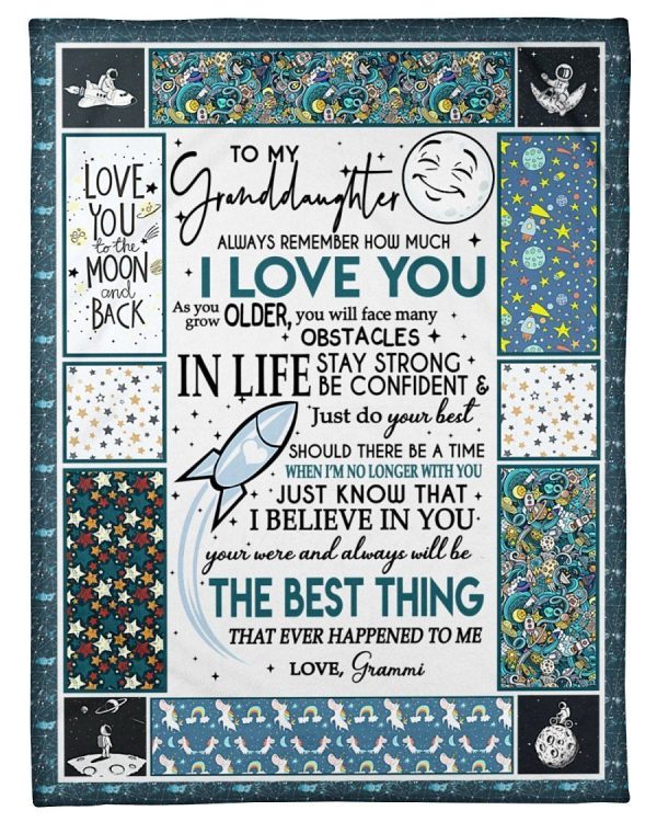 Love You To The Moon And Back Lovely Message From Grammi Gifts For Granddaughters Blanket