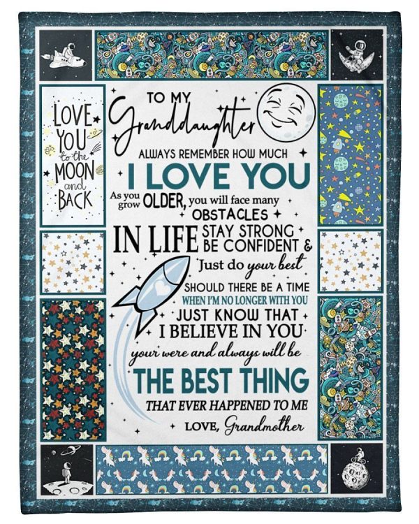 Love You To The Moon And Back Lovely Message From Grandmother Gifts For Granddaughters Blanket