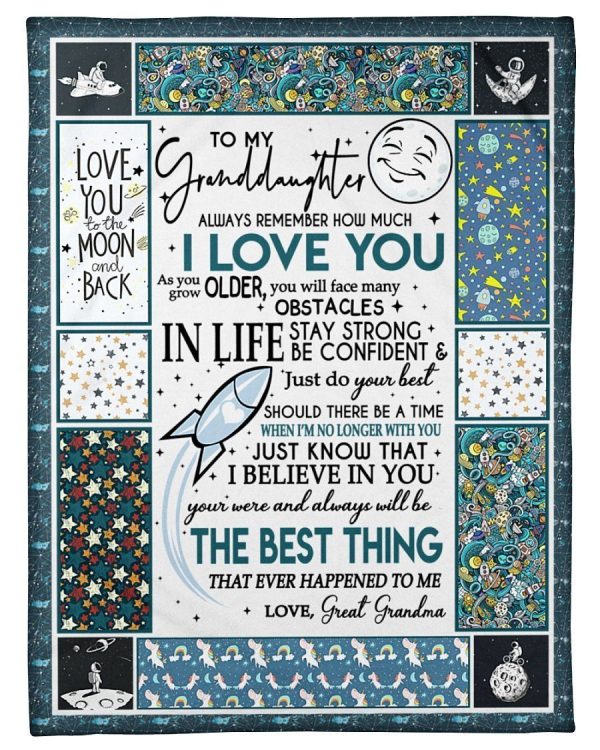 Love You To The Moon And Back Lovely Message From Great Grandma Gifts For Granddaughters Blanket