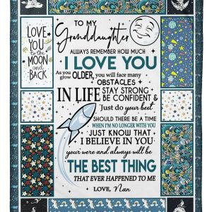 Love You To The Moon And Back Lovely Message From Nan Gifts For Granddaughters Blanket