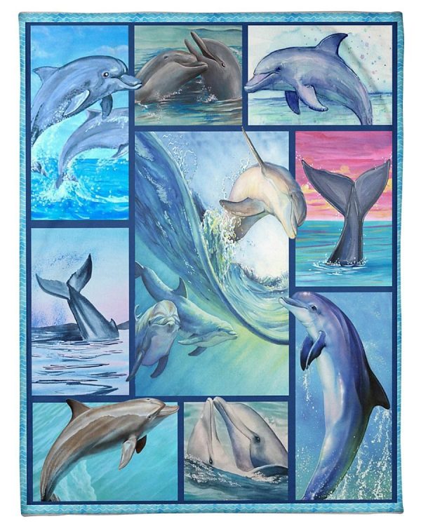 Lovely Dolphin Art Blanket