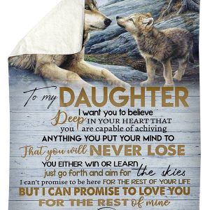 Lovely Message From Dad Gifts For Daughters Blanket