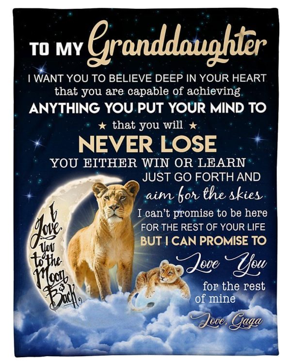 Lovely Message From Gaga For Granddaughters Blanket