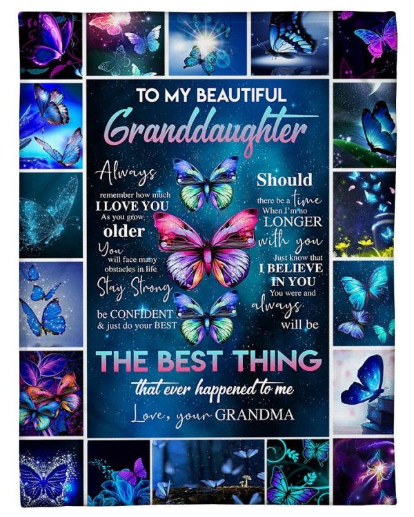 Lovely Message From Grandma Gifts For Beautiful Granddaughters Blanket