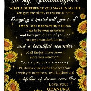 Lovely Message From Grandma Gifts For Granddaughters Blanket