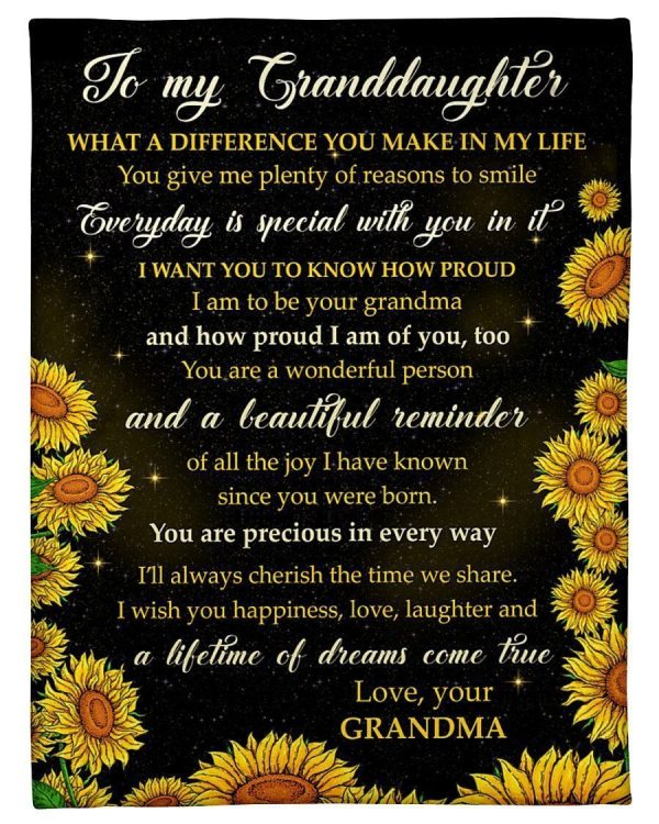 Lovely Message From Grandma Gifts For Granddaughters Blanket