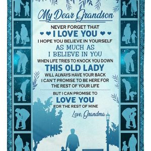 Lovely Message From Grandma Gifts For Grandsons Blanket