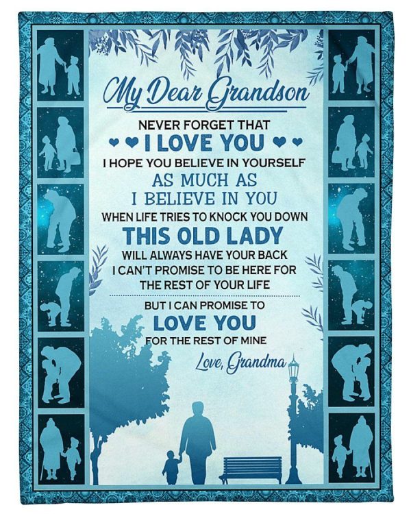 Lovely Message From Grandma Gifts For Grandsons Blanket