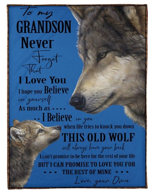 Lovely Message From Grandma To Grandson With Unique Design Blanket