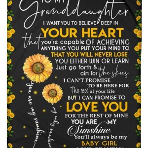 Lovely Message To Granddaughter You Are My Sunshine Gifts For Granddaughters Blanket