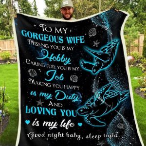 Loving You Is My Life Turtle  Giving Wife Blanket