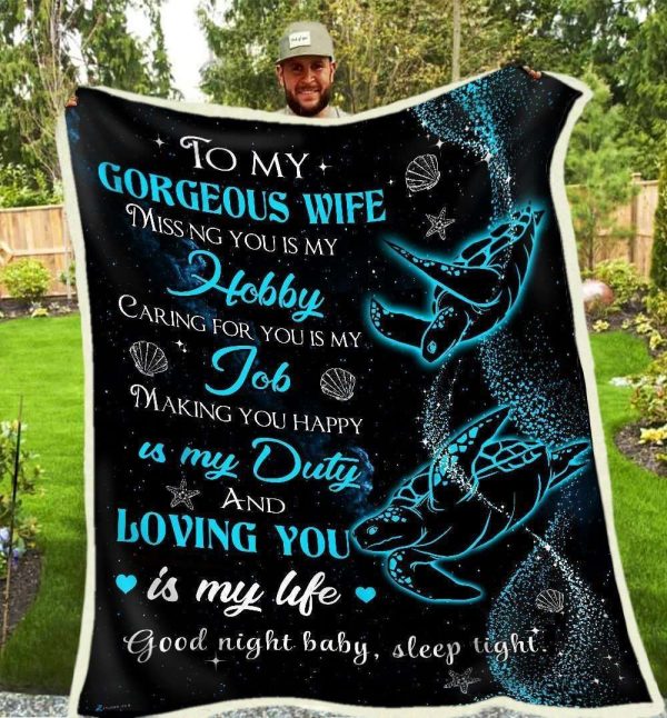 Loving You Is My Life Turtle  Giving Wife Blanket