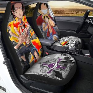 Luffy And ACE Car Seat Covers Custom Car Accessories