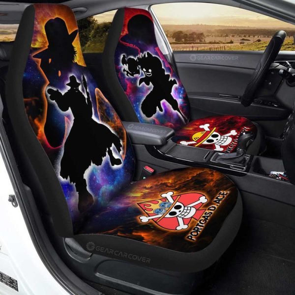 Luffy And Ace Car Seat Covers Custom One Piece Anime Silhouette Style